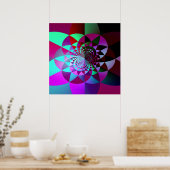 Colorful Geometric Fractal Abstract Poster (Keuken)