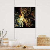 Colorful Geometric Fractal Abstracte Butterfly Poster (Keuken)