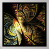 Colorful Geometric Fractal Abstracte Butterfly Poster (Voorkant)