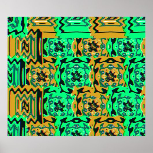Colorful Geometric Glitch Pattern  Poster (Voorkant)