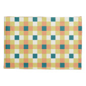Colorful Geometric Grid Pattern with Retro Palette Kussensloop (Achterkant-Links)