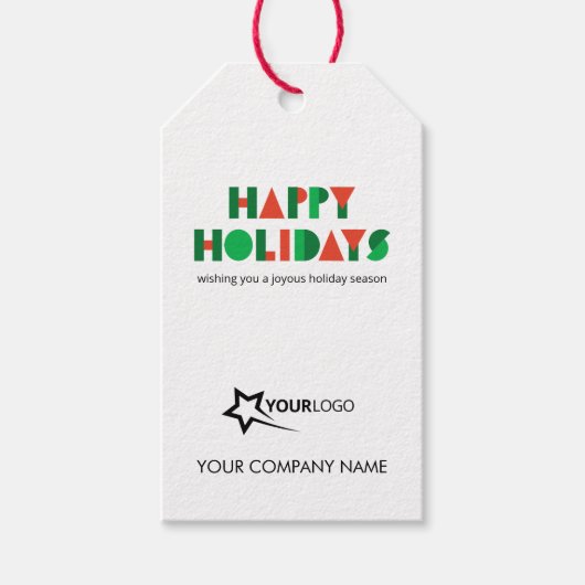Colorful Geometric Happy Holidays Business Logo Cadeaulabel (Voorkant)