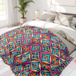Colorful Geometric Kaleidoscope Bohemian Fleece Deken