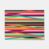 Colorful Geometric Lines Stripes Multi Deurmat (Voorkant)