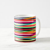 Colorful Geometric Lines Stripes Multi Koffiemok (Voorkant rechts)