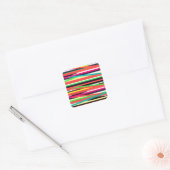 Colorful Geometric Lines Stripes Multi Vierkante Sticker (Envelop)
