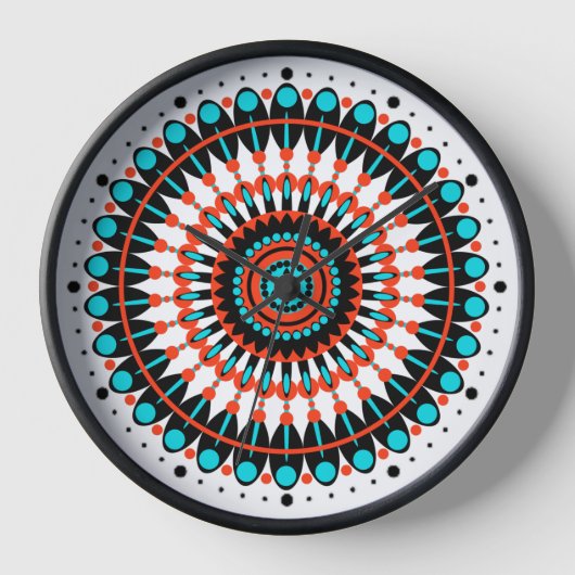 Colorful Geometric Mandala Art-46456 Large Clock (Voorkant)