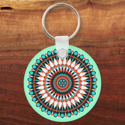 Colorful Geometric Mandala Art-46456 Sleutelhanger (Achterkant)