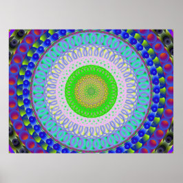 Colorful Geometric Mandala Circle Poster