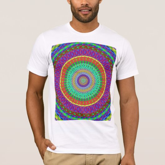 Colorful Geometric Mandala Circle T Shirt (Voorkant)