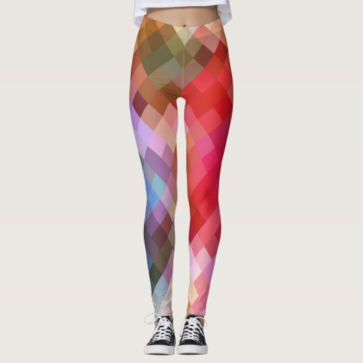 Colorful Geometric Modern Diamond Pattern #10 Leggings (Voorkant)
