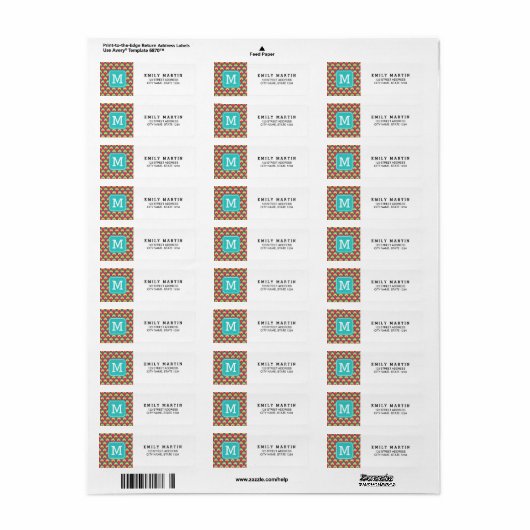 Colorful Geometric Monogram Label (Full Sheet)