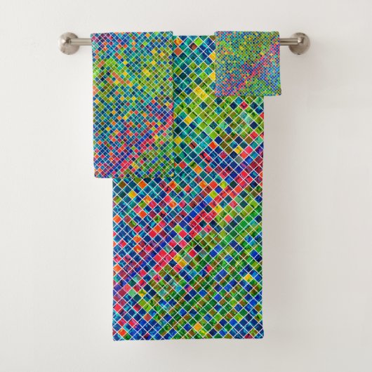 Colorful Geometric Mosaic Pattern 4 Bad Handdoek (Insitu)