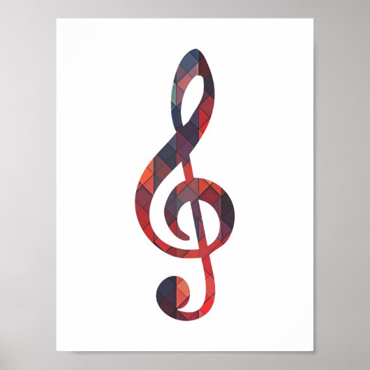 Colorful Geometric Music Note Poster (Voorkant)