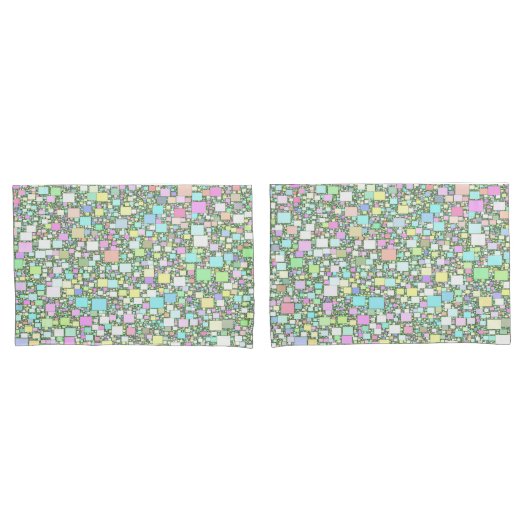 Colorful Geometric Pastel Background Kussensloop (Voorkant-Set)