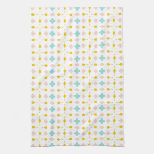 Colorful geometric pastel pattern theedoek (Verticaal)