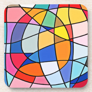Colorful Geometric Pattern Bier Onderzetter