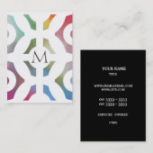 Colorful Geometric Pattern en Monogram Visitekaartje (Voorkant / Achterkant)