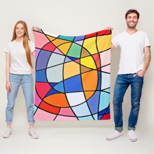 Colorful Geometric Pattern Fleece Deken