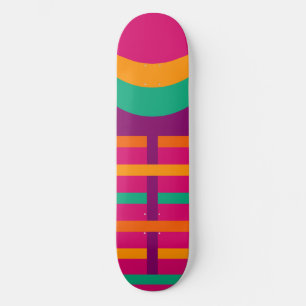Colorful Geometric Pattern Girly Persoonlijk Skateboard