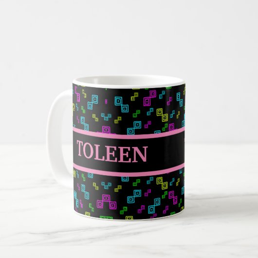 Colorful Geometric Pattern Koffiemok (Voorkant links)