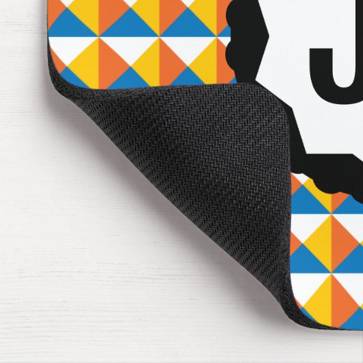 Colorful Geometric Pattern met Custom Monogram Muismat (Hoek)