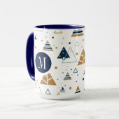 Colorful Geometric Pattern Monogram Mok (Voorkant links)