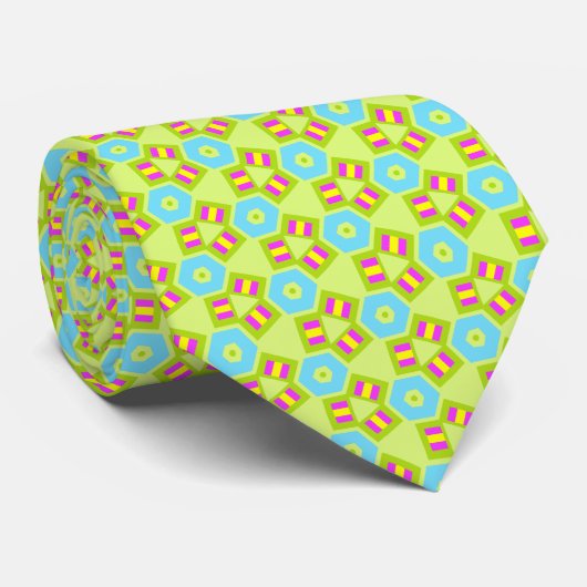 Colorful Geometric Pattern Stropdas (Opgerold)