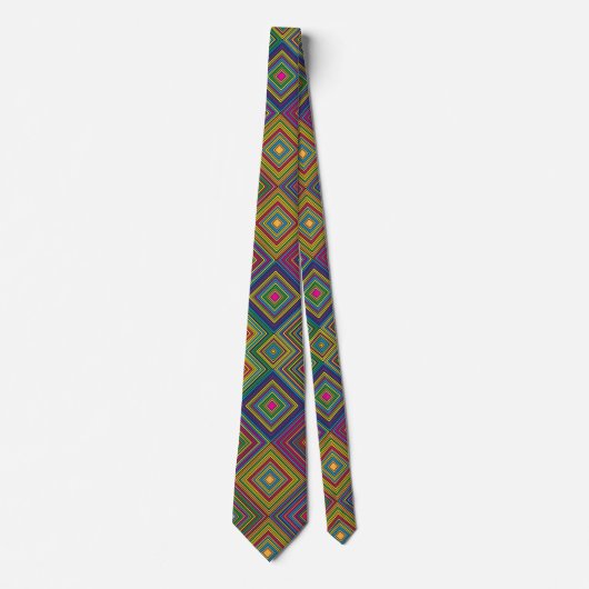 Colorful geometric pattern tie displayed front  stropdas (Voorkant)