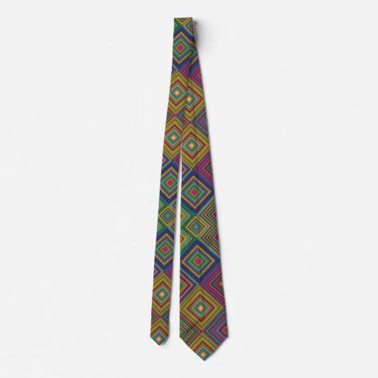 Colorful geometric pattern tie displayed front  stropdas (Achterkant)