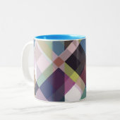 Colorful Geometric Pattern Tweekleurige Koffiemok (Voorkant links)