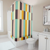Colorful geometric pattern with vertical stripes  douchegordijn (In situ)
