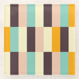 Colorful geometric pattern with vertical stripes  glazen onderzetter