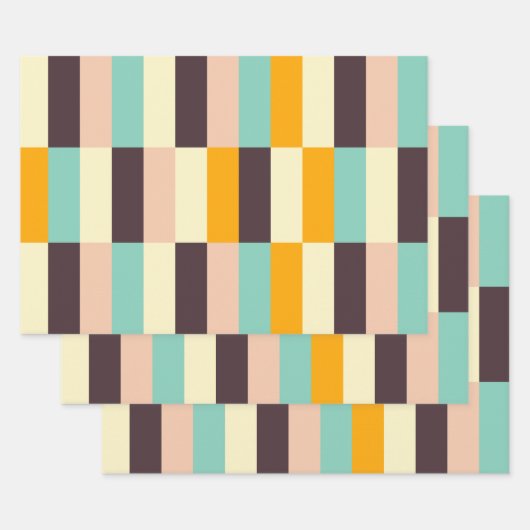 Colorful geometric pattern with vertical stripes  inpakpapier vel (Set)