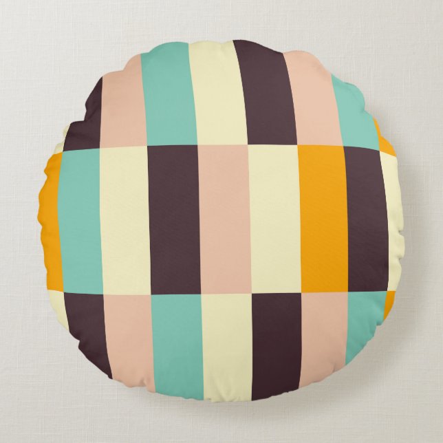 Colorful geometric pattern with vertical stripes  rond kussen (Voorkant)
