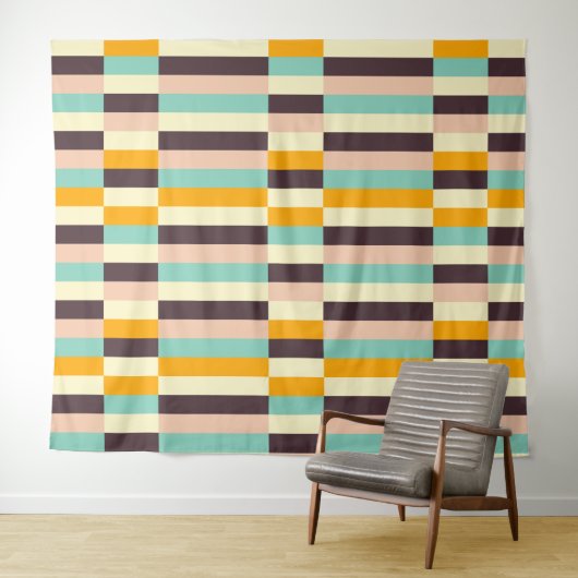 Colorful geometric pattern with vertical stripes wandkleed (In Situ (horizontaal))