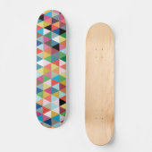 Colorful Geometric Patterned Skateboard (Voorkant)