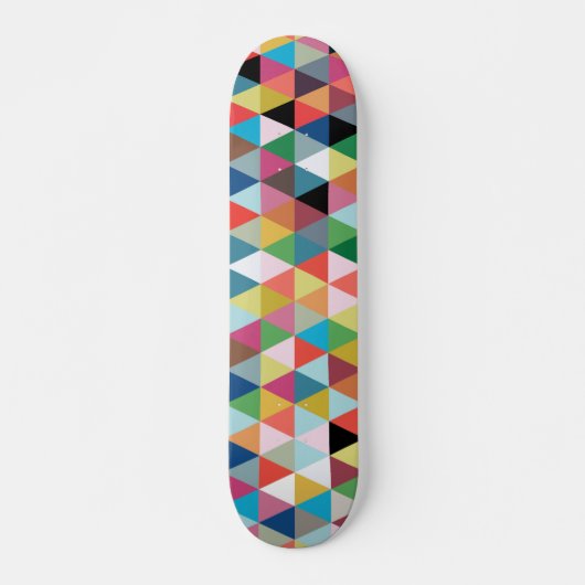 Colorful Geometric Patterned Skateboard (Voorkant)