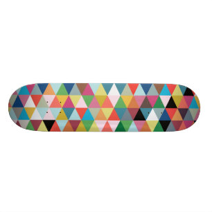 Colorful Geometric Patterned Skateboard