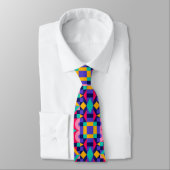 Colorful geometric-patterned tie displayed  stropdas (Gebonden)