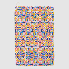 Colorful geometric patterned towels  golfhanddoek