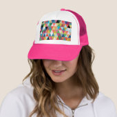 Colorful Geometric Patterned Trucker Hat Pet (In situ)