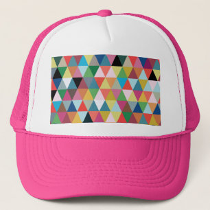 Colorful Geometric Patterned Trucker Hat Pet