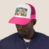 Colorful Geometric Patterned Trucker Hat Trucker Pet (In situ)