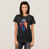 Colorful Geometric Pelican Bird  Pop Animal T-shirt (Voorkant volledig)