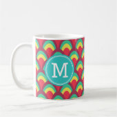 Colorful Geometric personalize Name Monogram Koffiemok (Links)