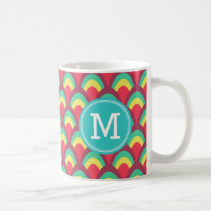Colorful Geometric personalize Name Monogram Koffiemok