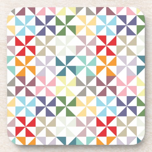 Colorful Geometric Pinrad Bier Onderzetter (Voorkant)