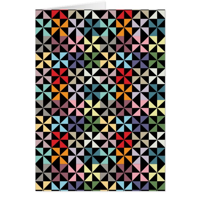 Colorful Geometric Pinrad Black (Voorkant)