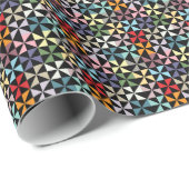 Colorful Geometric Pinrad Black Cadeaupapier (Rol Hoek)
